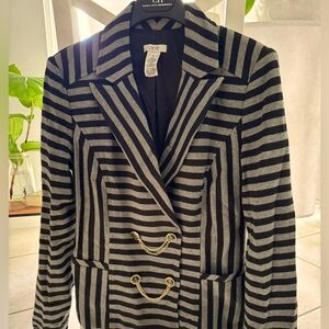 Caché brand stripe black & Grey Jacket 🧥, size M